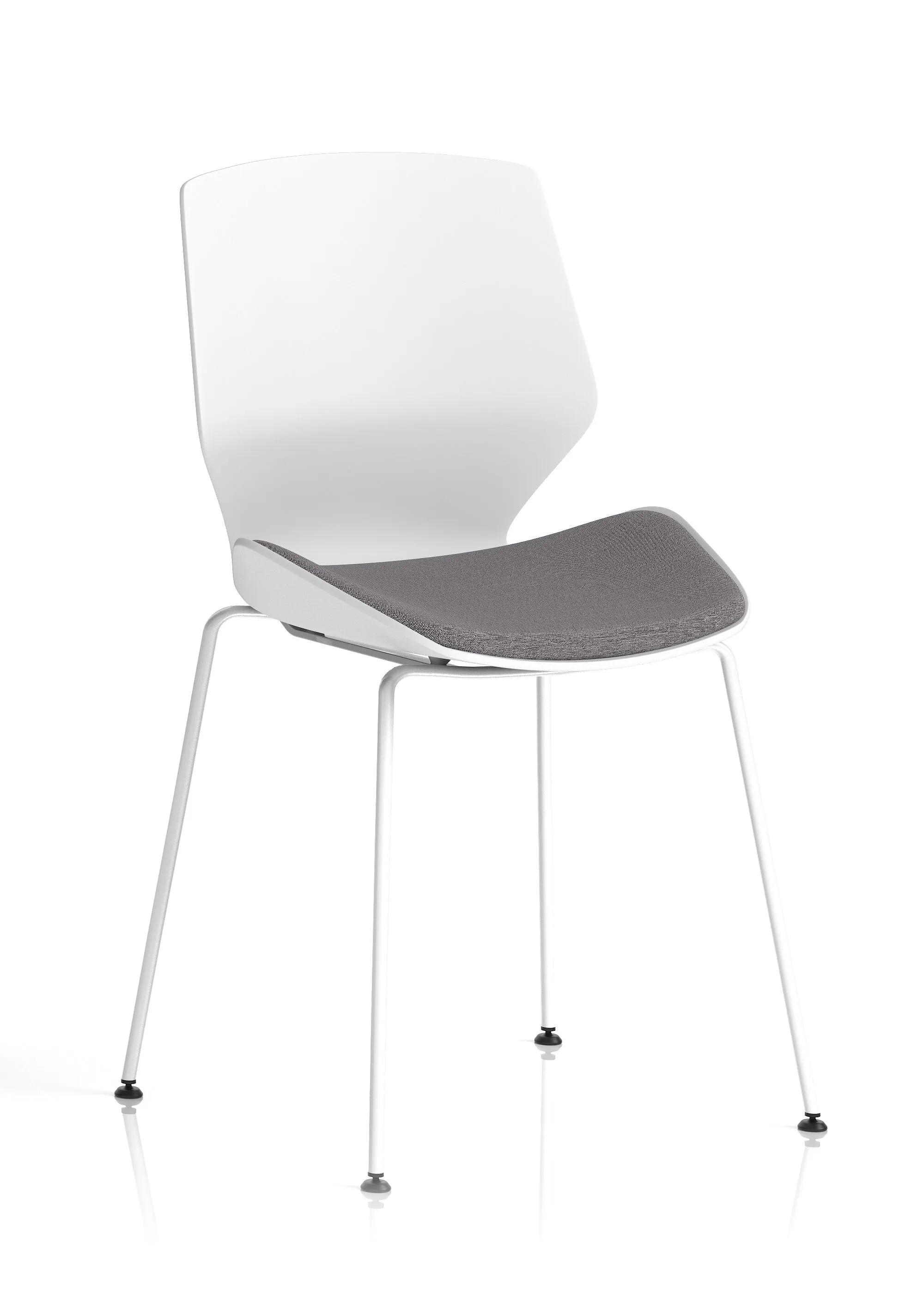 EE - Florence White Frame Fabric Seat Visitor Chair