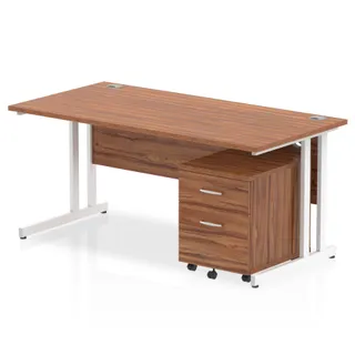Impulse Cantilever Straight Desk With Mobile Pedestal