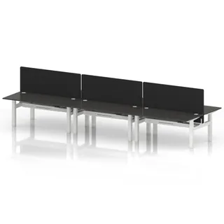Air Back-to-Back Height Adjustable Bench Desk - 6 Person