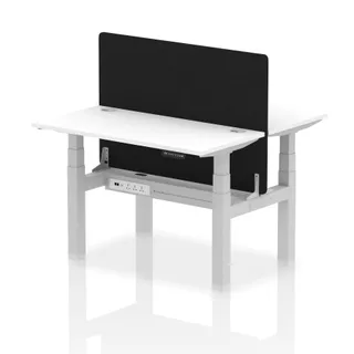 Air Back-to-Back Slimline Height Adjustable Bench Desk - 2 Person