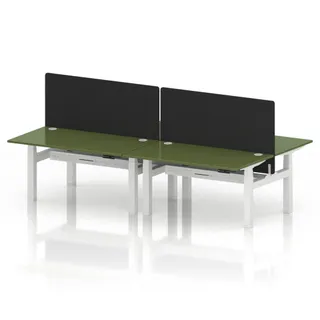 Air Back-to-Back Height Adjustable Bench Desk - 4 Person