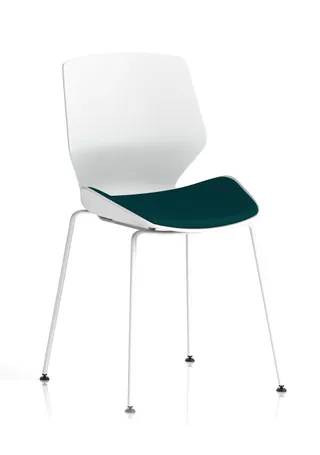 EE - Florence White Frame Fabric Seat Visitor Chair