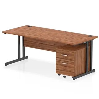 Impulse Cantilever Straight Desk With Mobile Pedestal