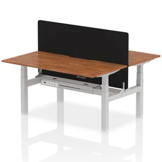 Air Back-to-Back Scalloped Edge Height Adjustable Bench Desk - 2 Person