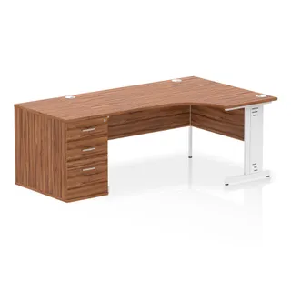 Impulse Cable Managed Crescent Desk Workstation