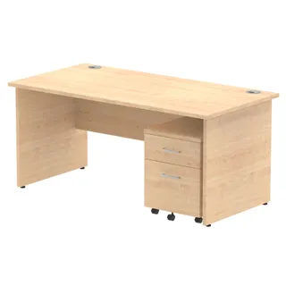 OE - Impulse Panel End Straight Desk With Mobile Pedestal