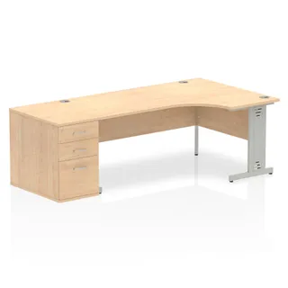 Impulse Cable Managed Crescent Desk Workstation