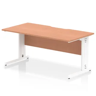 Impulse Scalloped Edge Straight Desk Cable Managed Leg