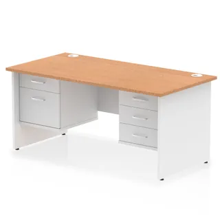 Impulse Panel End Straight Desk With Two Fixed Pedestal
