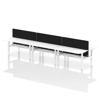 Air Back-to-Back Height Adjustable Bench Desk - 6 Person