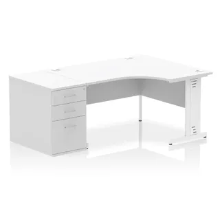 Impulse Cable Managed Crescent Desk Workstation