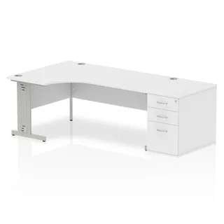 Impulse Cable Managed Crescent Desk Workstation
