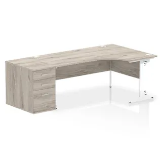 Impulse Cable Managed Crescent Desk Workstation
