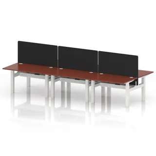 Air Back-to-Back Height Adjustable Bench Desk - 6 Person