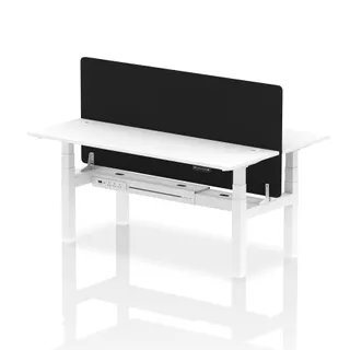 Air Back-to-Back Slimline Height Adjustable Bench Desk - 2 Person