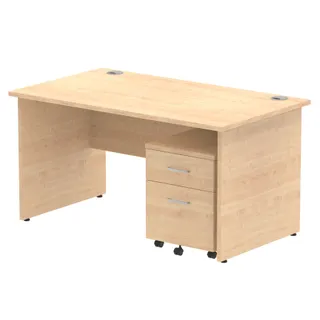 OE - Impulse Panel End Straight Desk With Mobile Pedestal