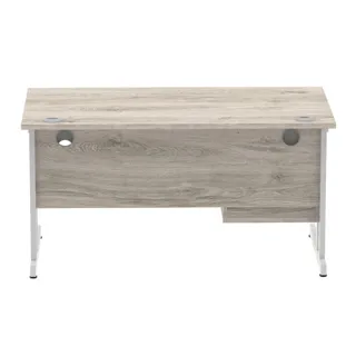 Impulse Cantilever Straight Desk With Single Fixed Pedestal