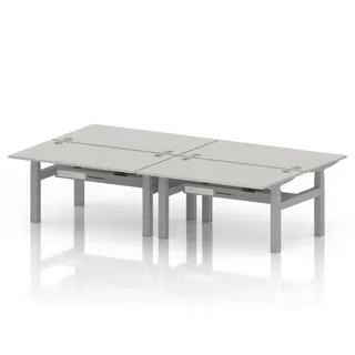 Air Back-to-Back Height Adjustable Bench Desk - 4 Person