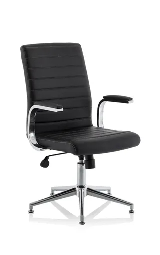 Ezra Medium Back Leather Executive Office Chair with Arms