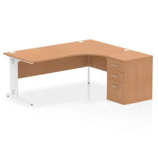 Impulse Cable Managed Crescent Desk Workstation