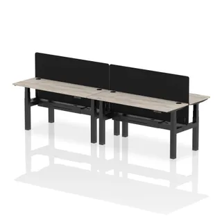 Air Back-to-Back Slimline Height Adjustable Bench Desk - 4 Person