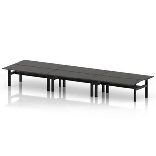 Air Back-to-Back Height Adjustable Bench Desk - 6 Person