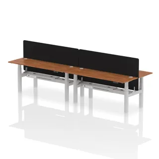 Air Back-to-Back Slimline Height Adjustable Bench Desk - 4 Person