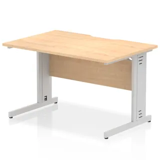 Impulse Scalloped Edge Straight Desk Cable Managed Leg