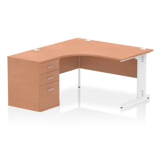 Impulse Cable Managed Crescent Desk Workstation