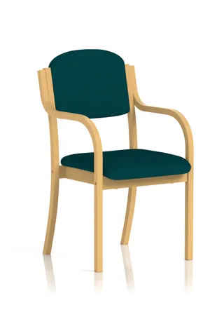 EE - Madrid Wooden Frame Visitor Chair with Arms