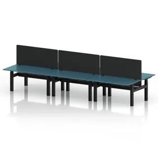 Air Back-to-Back Height Adjustable Bench Desk - 6 Person