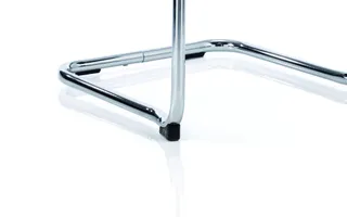 Echo Medium Back Leather Cantilever Visitor Chair with Arms