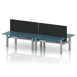 Air Back-to-Back Height Adjustable Bench Desk - 4 Person