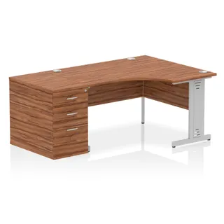 Impulse Cable Managed Crescent Desk Workstation