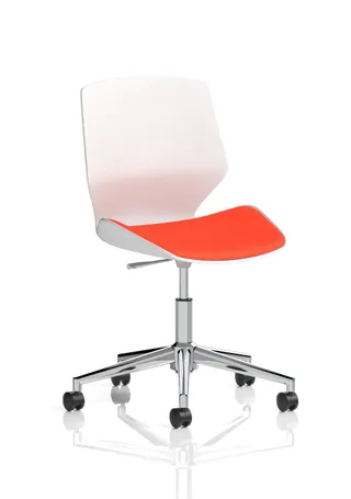 EE - Florence 5 Star Base White Frame Fabric Visitor Chair