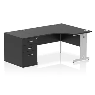 Impulse Cable Managed Crescent Desk Workstation