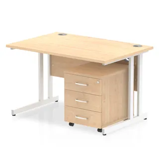 Impulse Cantilever Straight Desk With Mobile Pedestal