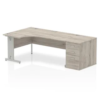 Impulse Cable Managed Crescent Desk Workstation