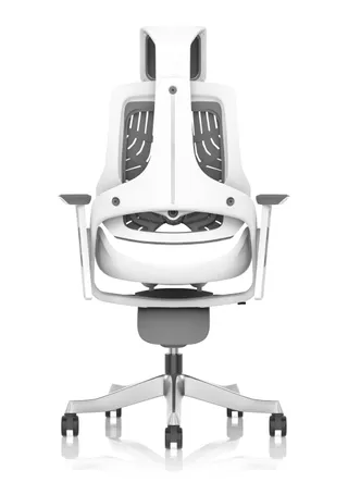 Zure High Back White Shell Elastomer Executive Office Chair with Arms