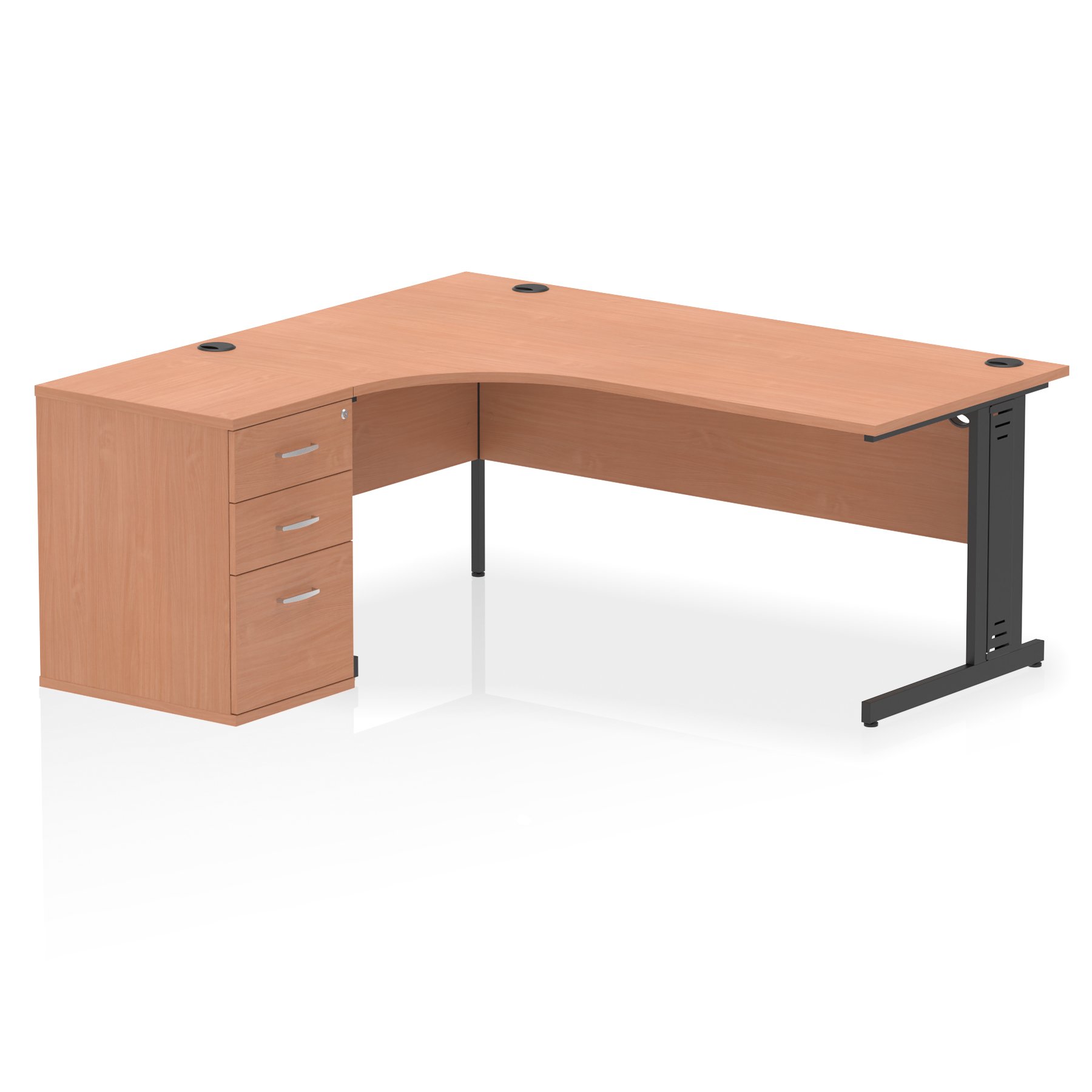 Impulse Cable Managed Crescent Desk Workstation
