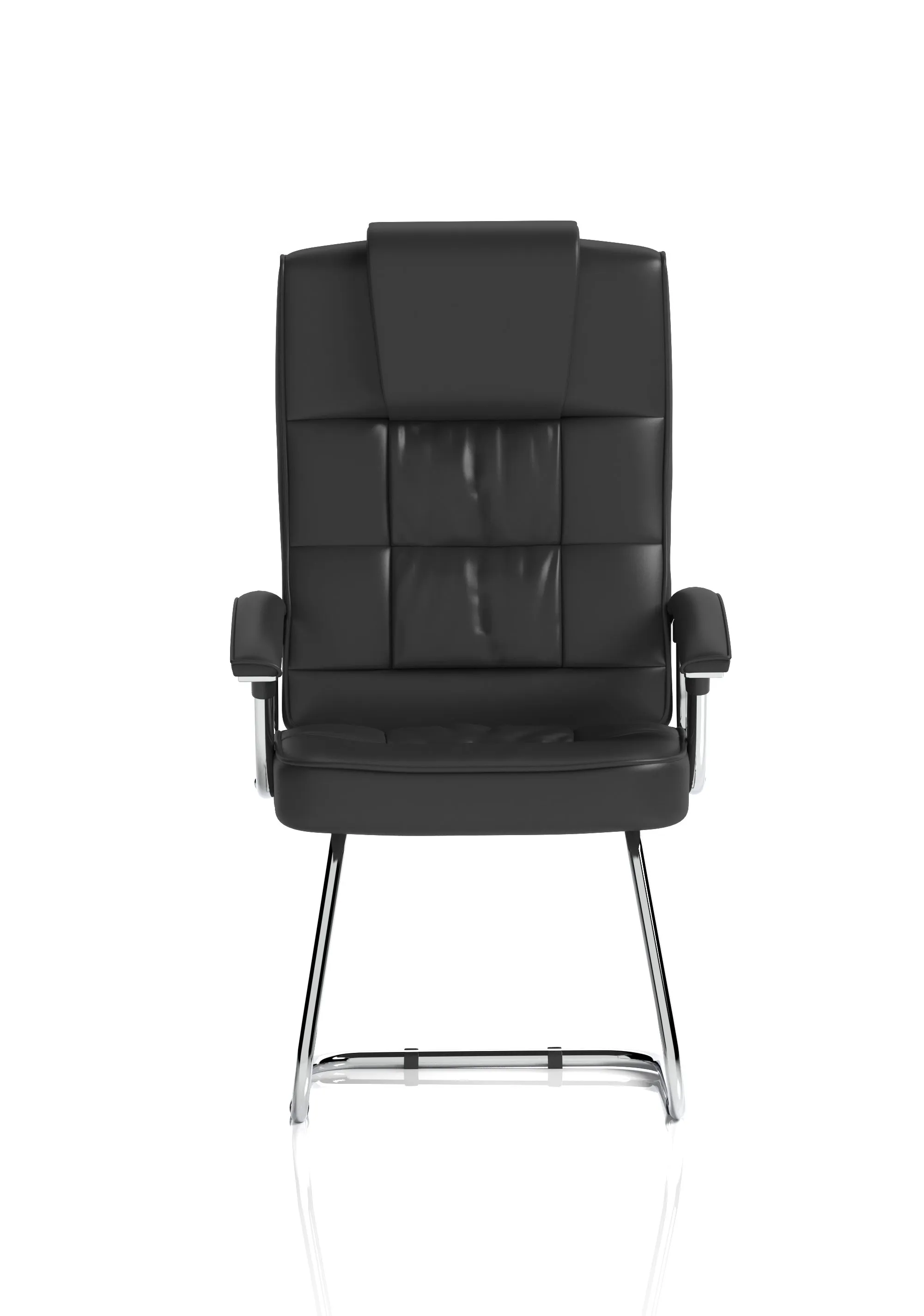Moore Deluxe High Back Black Cantilever Visitor Chair with Arms