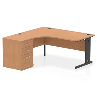 Impulse Cable Managed Crescent Desk Workstation