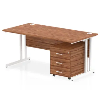 Impulse Cantilever Straight Desk With Mobile Pedestal