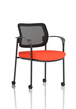 Brunswick Deluxe Medium Back Visitor Office Chair with Arms with Castors