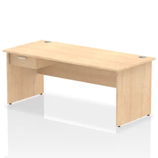 Impulse Panel End Straight Desk With Single One Drawer Fixed Pedestal