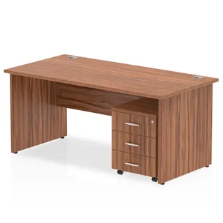 EE - Impulse Panel End Straight Desk With Mobile Pedestal