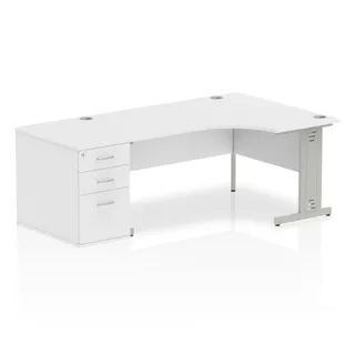 Impulse Cable Managed Crescent Desk Workstation