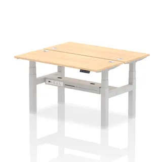 Air Back-to-Back Slimline Height Adjustable Bench Desk - 2 Person