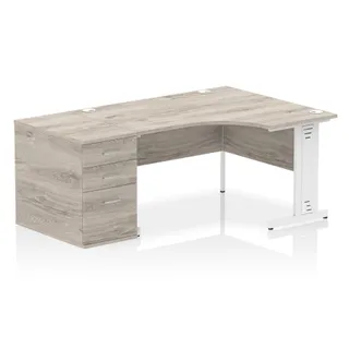 Impulse Cable Managed Crescent Desk Workstation