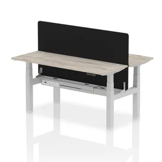 Air Back-to-Back Slimline Height Adjustable Bench Desk - 2 Person